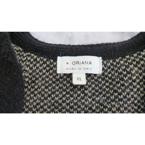 Oriana Women's Brown Checkered Wool Blend Short Sleeve Cardigan Sweater. Size XL - Picture 6 of 7